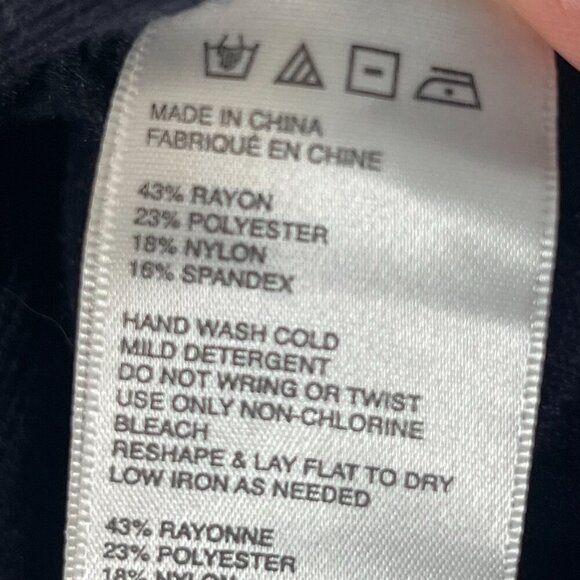 Free People Lottie Rib Dress‎ Button Detail Front Short Sleeve Navy Large NWOT - Picture 9 of 10